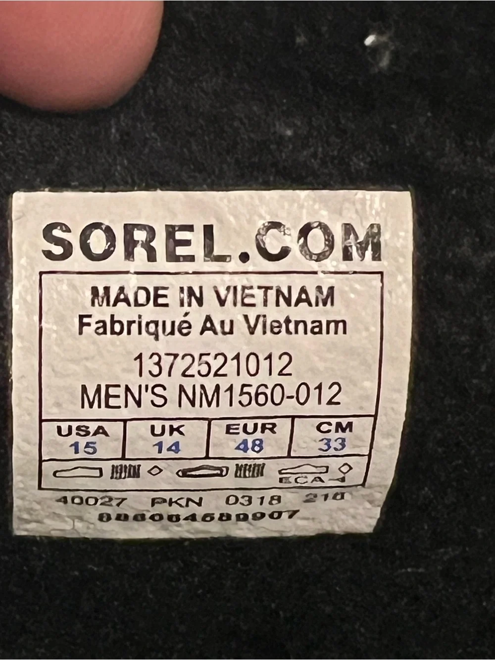 Sorel Black Lace-Up Men's Waterproof Duck Boots with Red Stitching